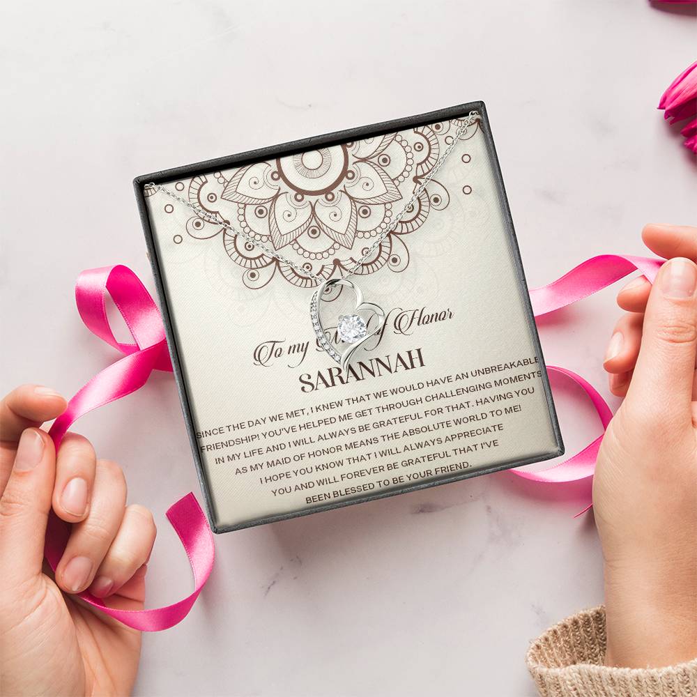Maid Of Honor Gift Necklace Maid Of Honor Wedding Gift Customize Maid Of Honor Giftforever Love Necklace For Maid Of Honor Wedding Day Forever Love Necklace