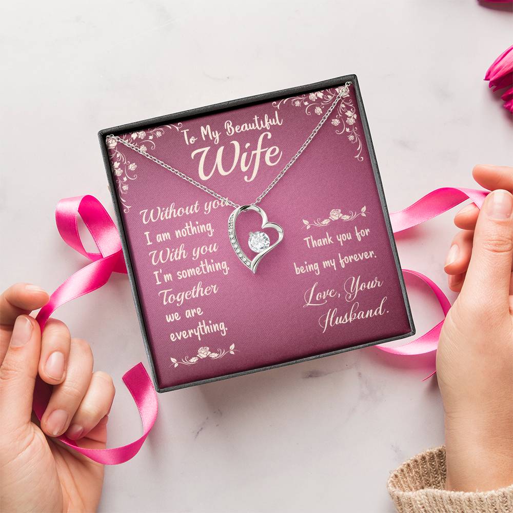 To My Wife Love Your Husband - Last Everything Necklace - To My Wife Necklace Anniversary Gift For Wife Forever Love Necklace