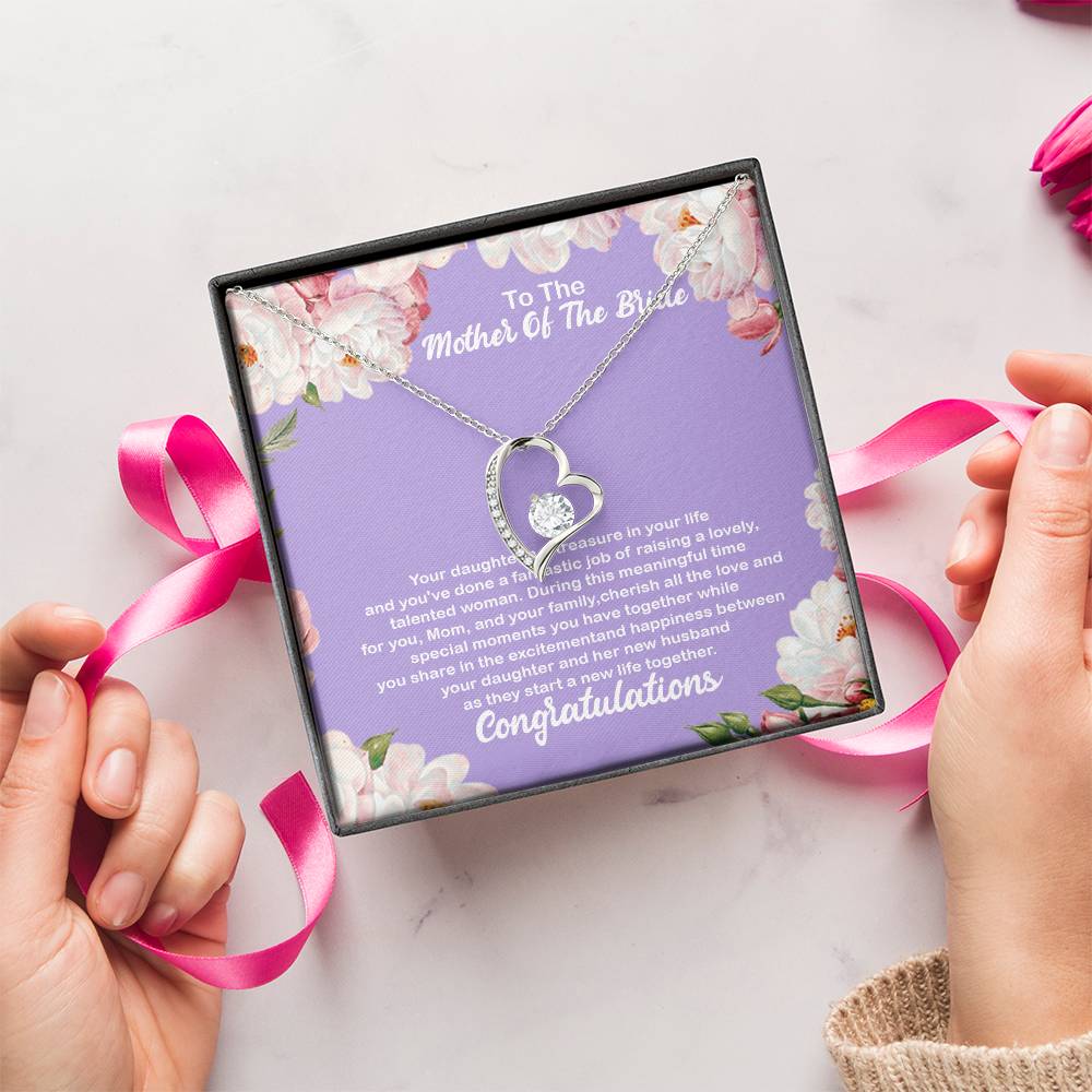 To The Mother Of The Bride Mother Of The Bride Gift From Daughter Mother Of The Bride Necklace Mom Wedding Gift Forever Love Necklace