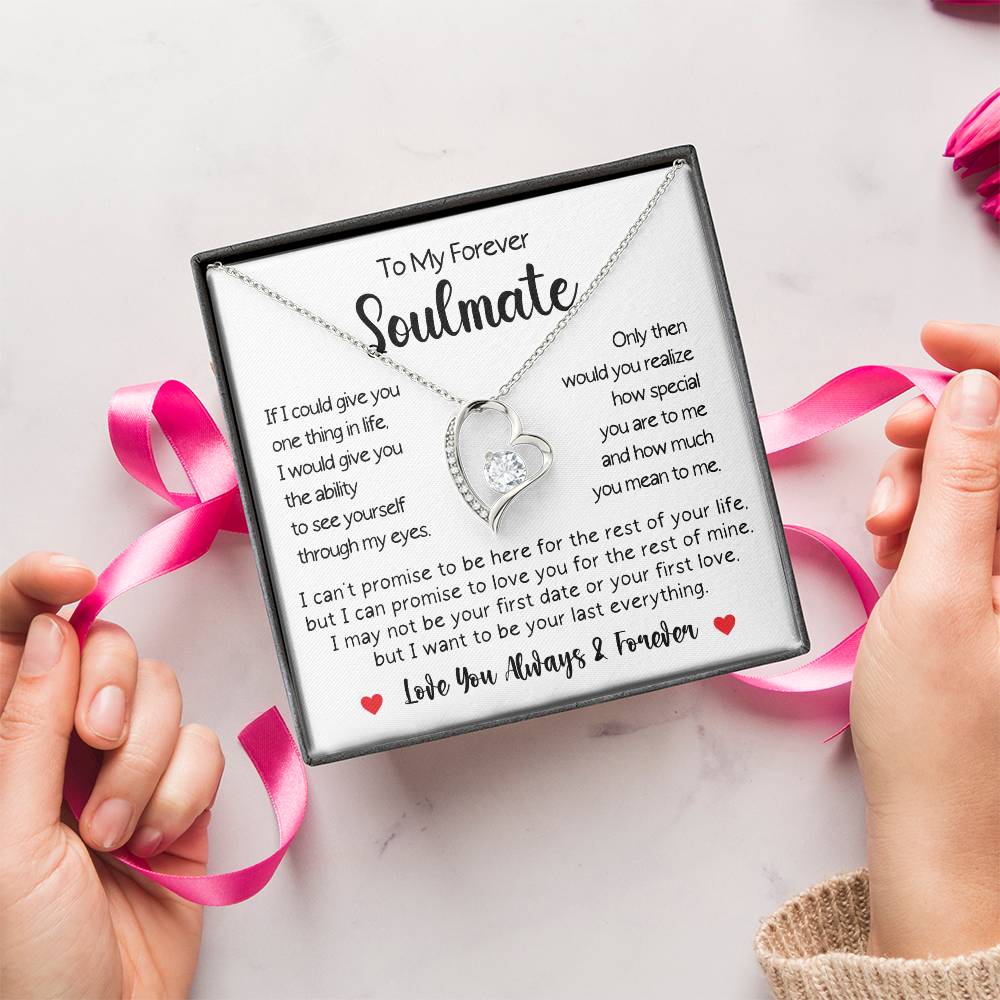 To My Soulmate Forever Love Necklace Gift For Her Gift For Wife Girlfriend Fiancé Gift For Her Valentines Day Gifts For Her Jewelry Forever Love Necklace