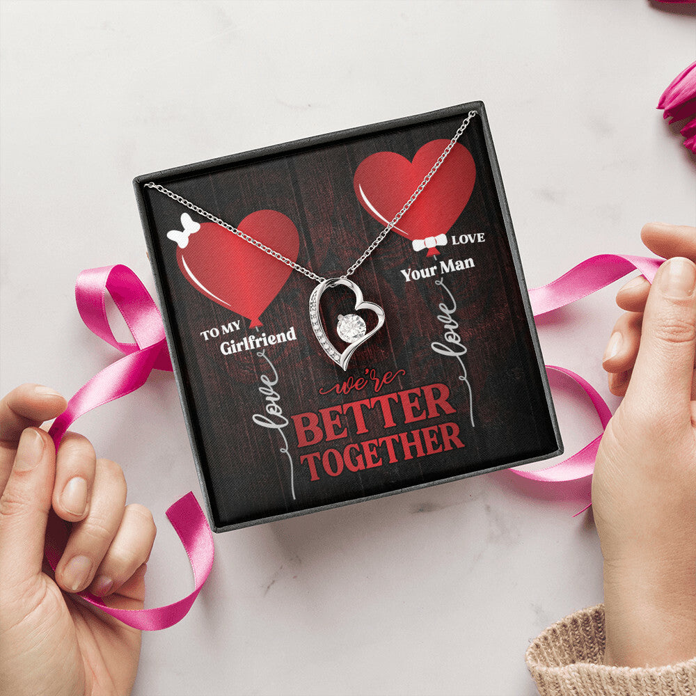 To My Girlfriend We're Better Together Forever Love Necklace