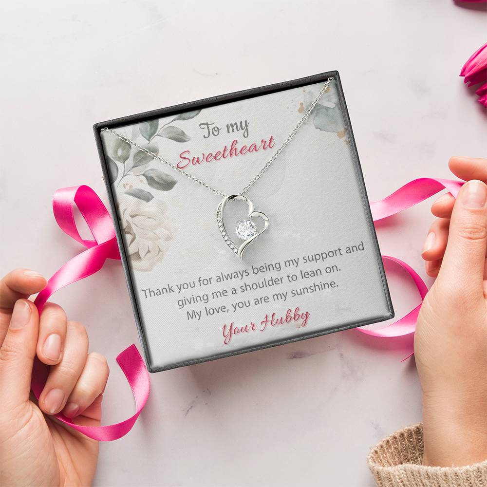 To My Sweetheart From Your Hubby 925 Sterling Silver Pendant 1 Forever Love Necklace