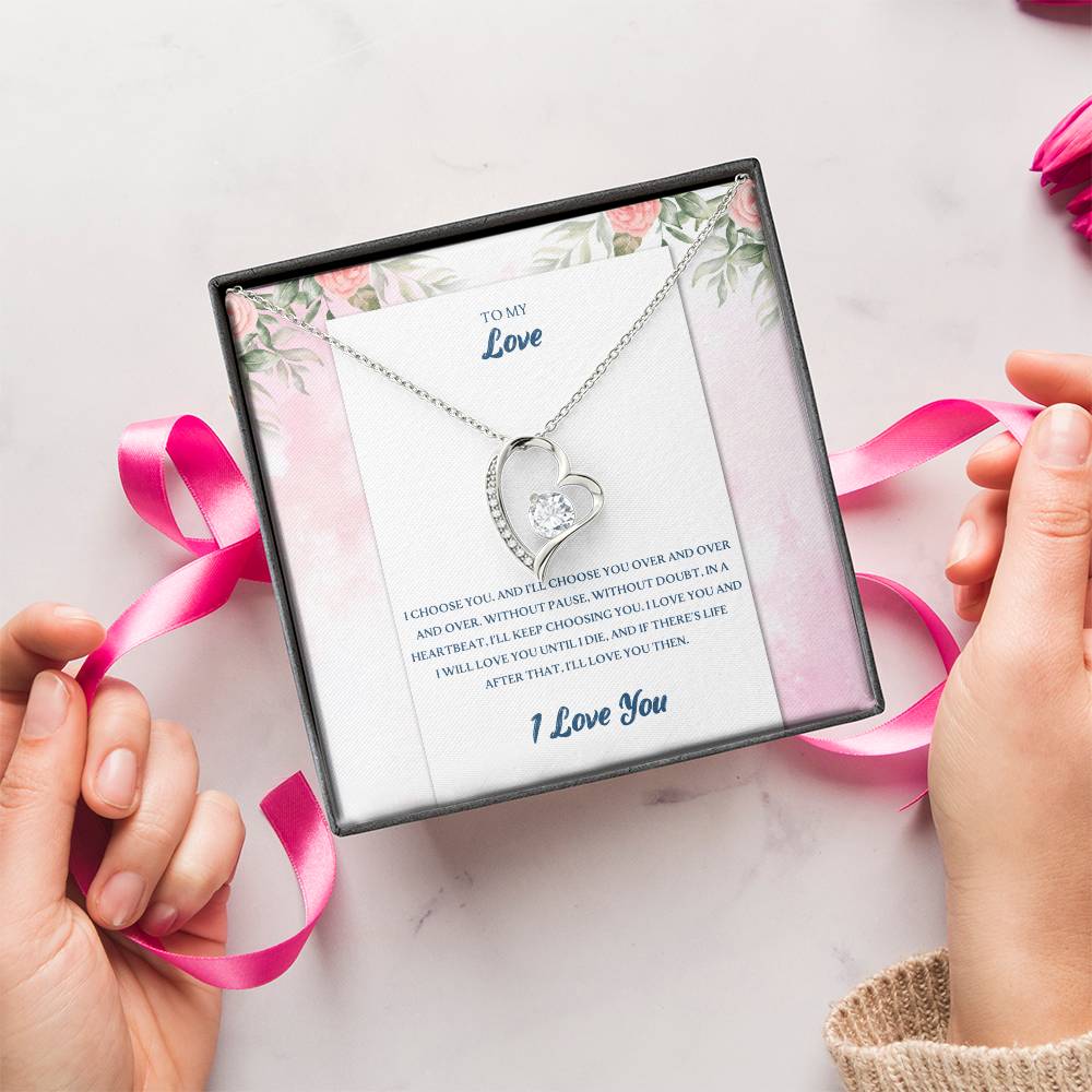 Love Promise Heart Necklace Promise Necklace For Girlfriend Birthday Best Heart Necklace Gift For Girlfriend Christmas Forever Love Necklace