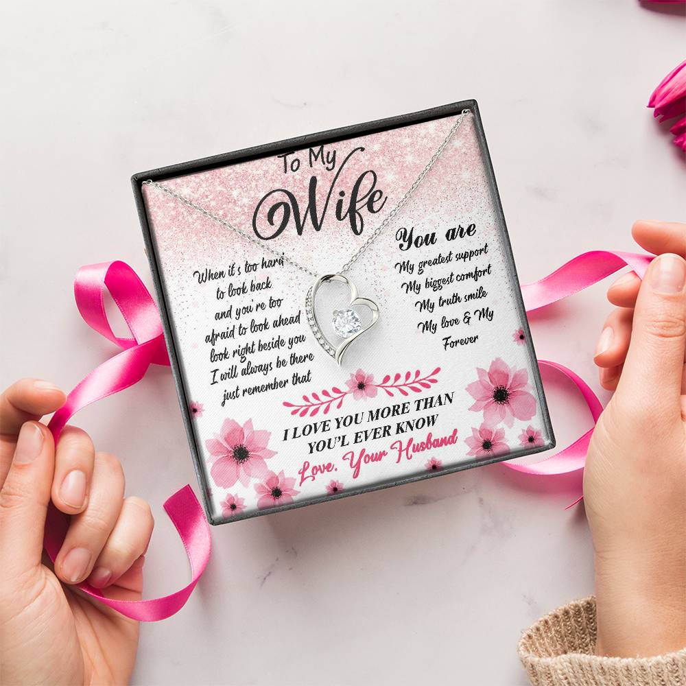 To My Wife Necklace Gift - You Are My Greatest Support - Mother's Day Birthday Forever Love Necklace
