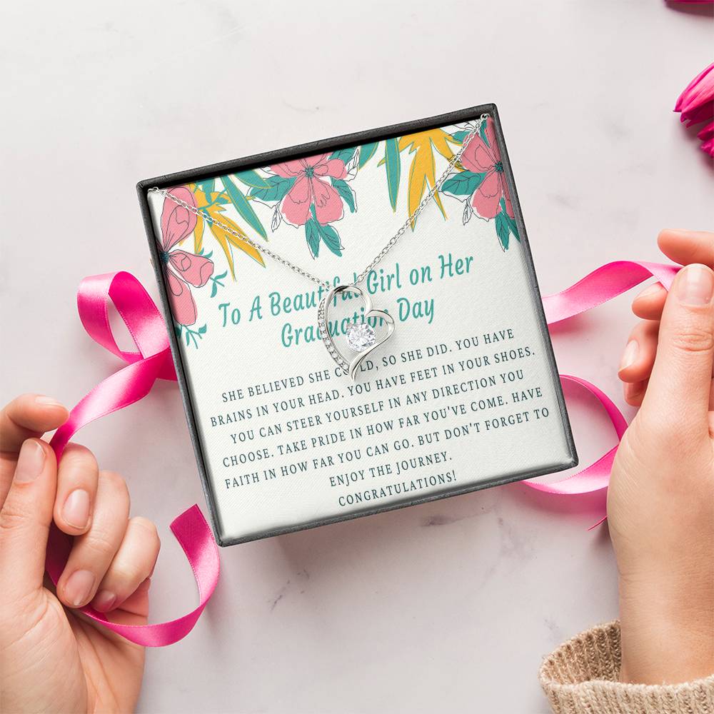 A Beautiful Girl On Her Graduation Day Necklace Graduation Gift Necklace Graduation Gift For Her College Graduation Forever Love Necklace