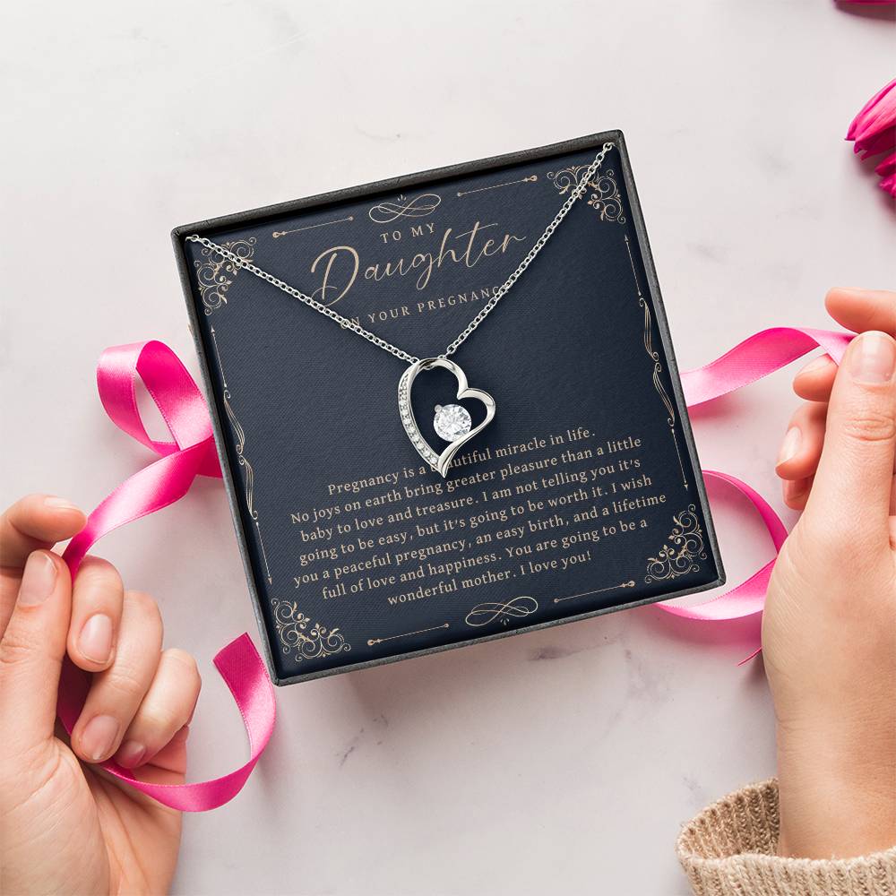 Gift From Mom New Mom Mom To Be Gift Expecting Mom Gift Pregnancy Gift For Daughter Baby Shower Gift Mothers Day Forever Love Necklace