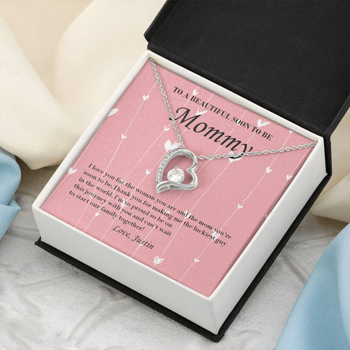 Mom To Be Valentine's Necklace From Justin First Time Mommy Soon To Be Mother Jewelry Pregnant Valentine's Present Forever Love Necklace