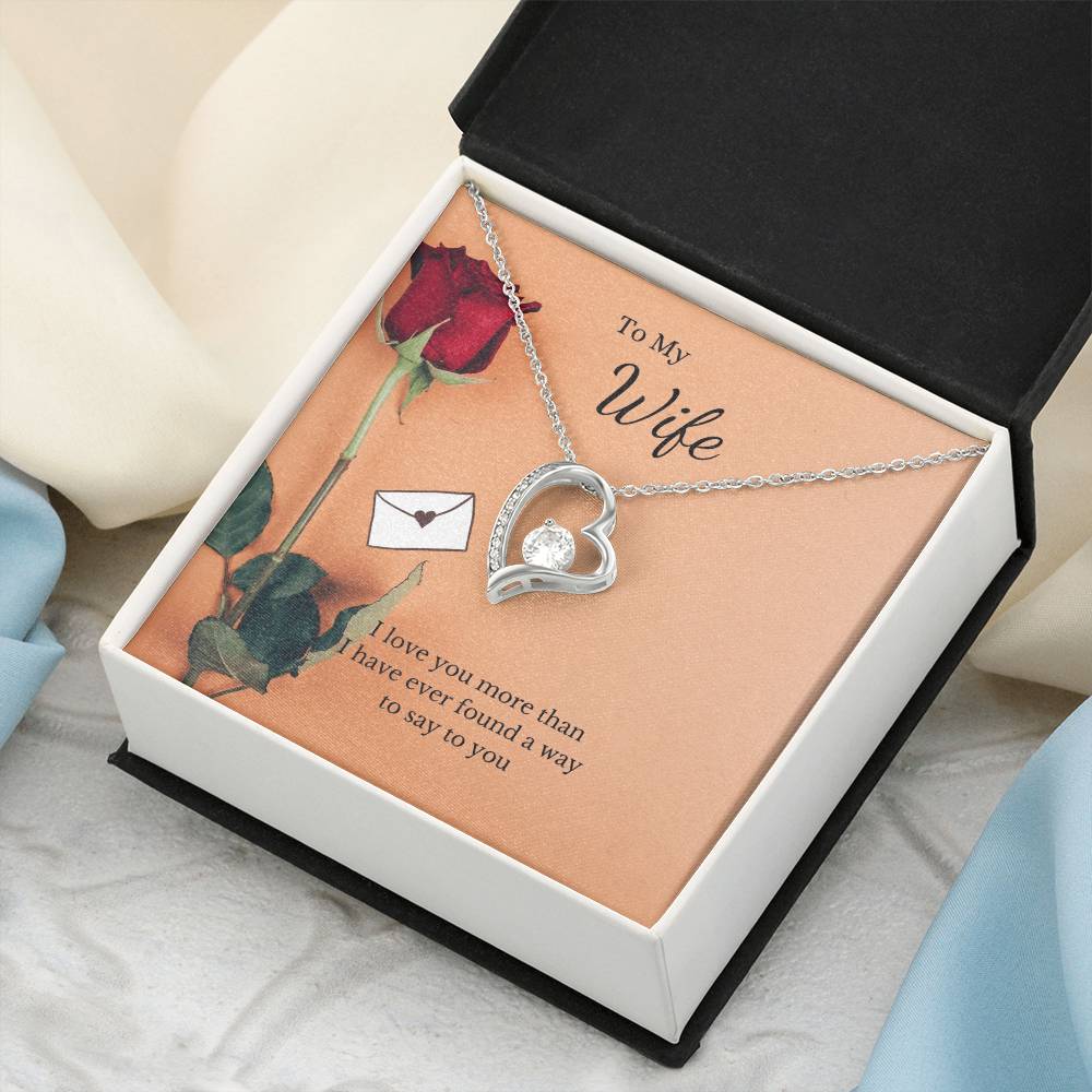 To My Wife Loving You-Silver Or Gold Heart Shaped Necklace Forever Love Necklace