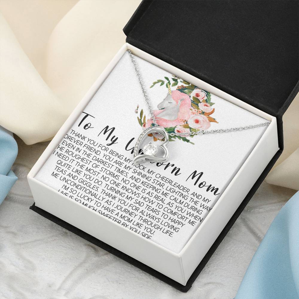 To My Unicorn Mom Mom Wedding Gift From Bride Gift For Mom On Wedding Day Mother Of The Bride Necklace Wedding Gift For Mom Bride To Mom Forever Love Necklace