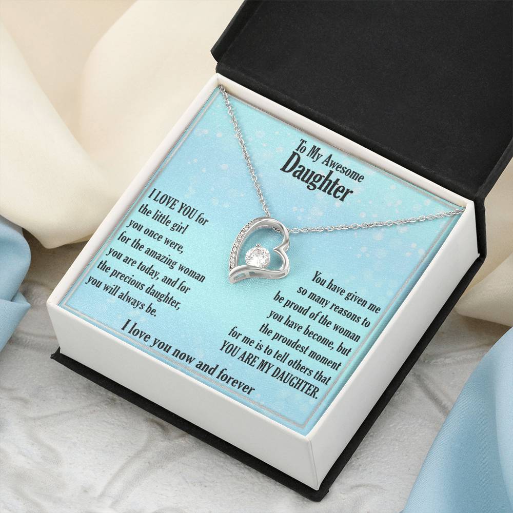 A Gift For Daughter Forever Love Necklace - Precious Daughter Forever Love Necklace