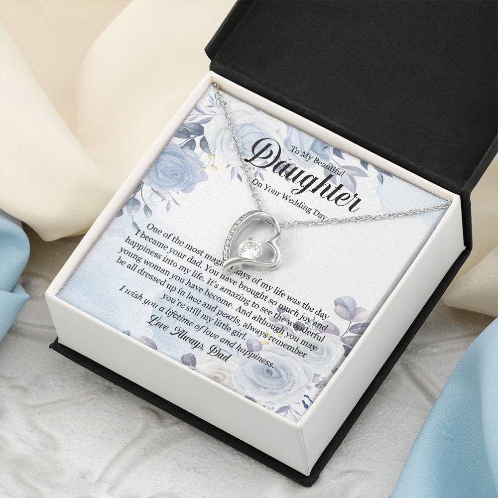 Wedding Day Gift To My Beautiful Daughter Forever Love Necklace
