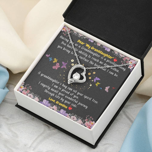 To My Granddaughter A Granddaughter’s Hug Can Set Your Spirit Free From Grandma 1 Forever Love Necklace