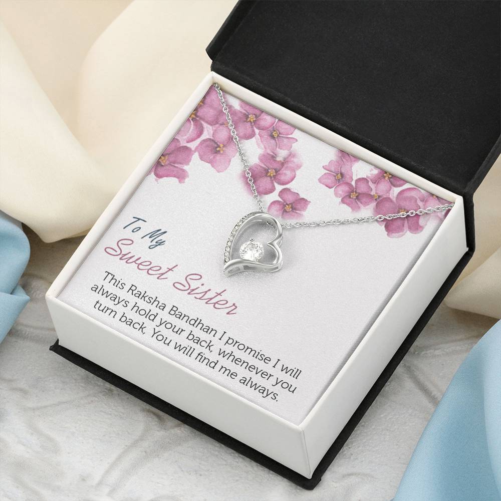 To My Sweet Sister - 925 Sterling Silver Pendant Forever Love Necklace