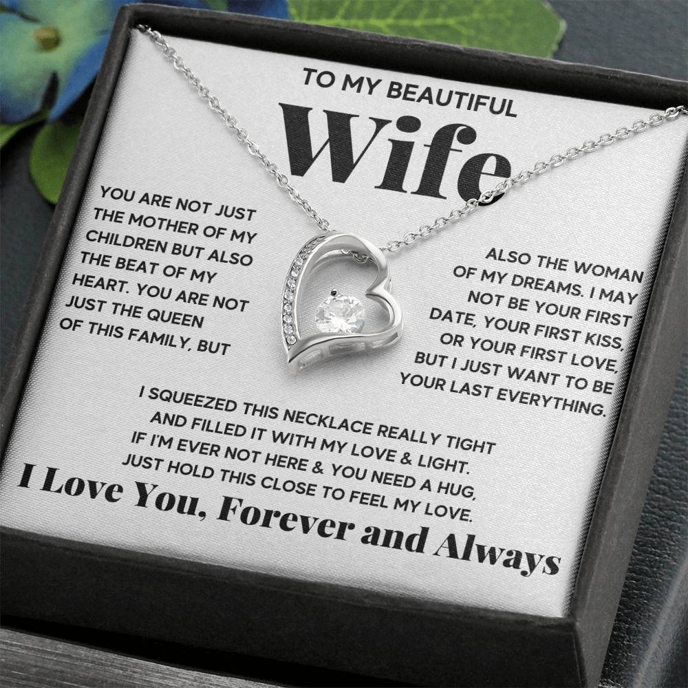 To My Beautiful Wife Beat Of My Heart Forever Love Necklace Forever Love Necklace