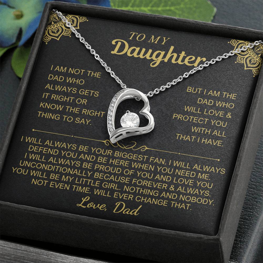 To My Daughter - Love Dad - Beautiful Set Forever Love Necklace