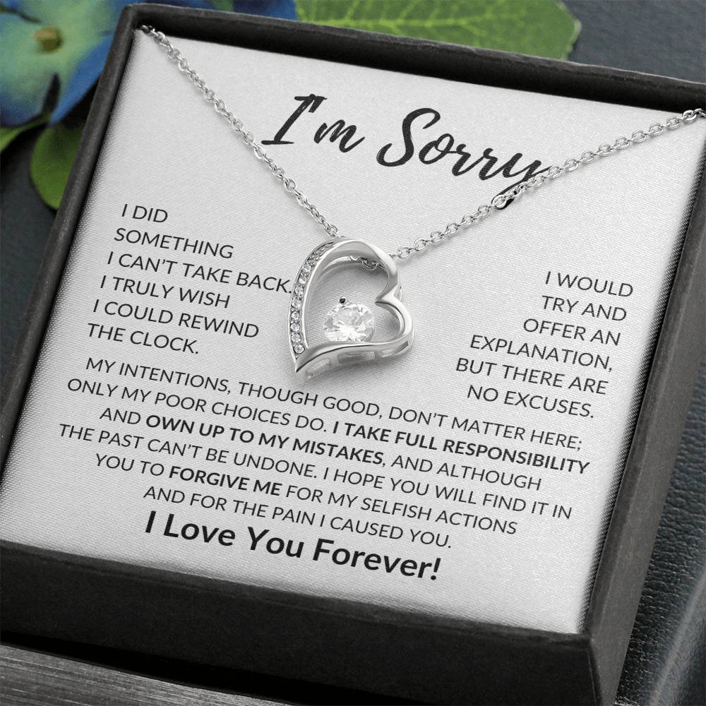 Apology Gift For Her I'M Sorry Forever Love Necklace Forever Love Necklace