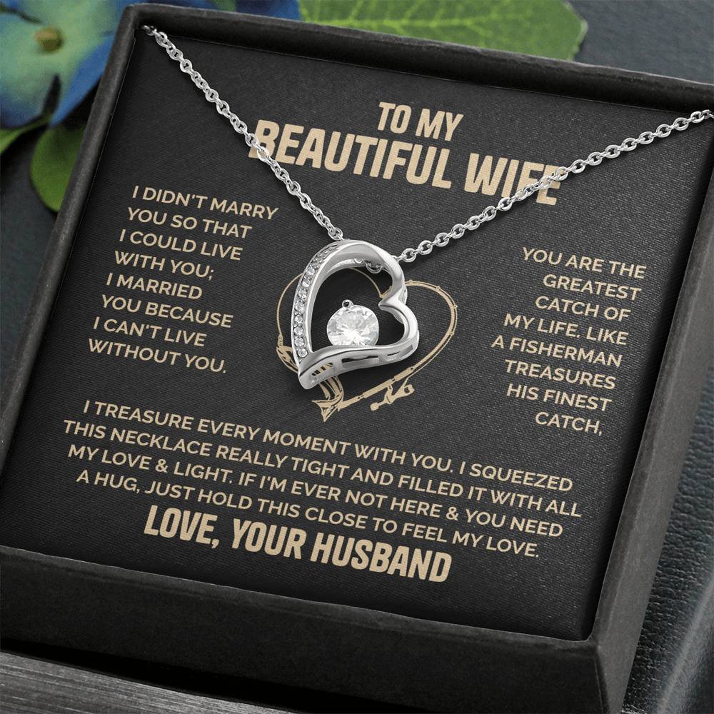 Beautiful Wife Heart Necklace Love Husband Forever Love Necklace
