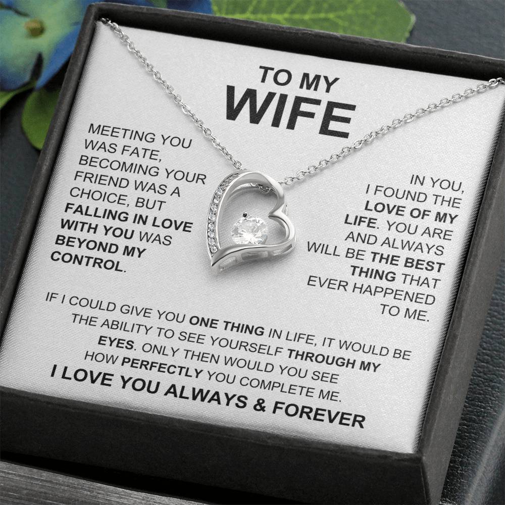 Forever Necklace - To My Wife White Forever Love Necklace