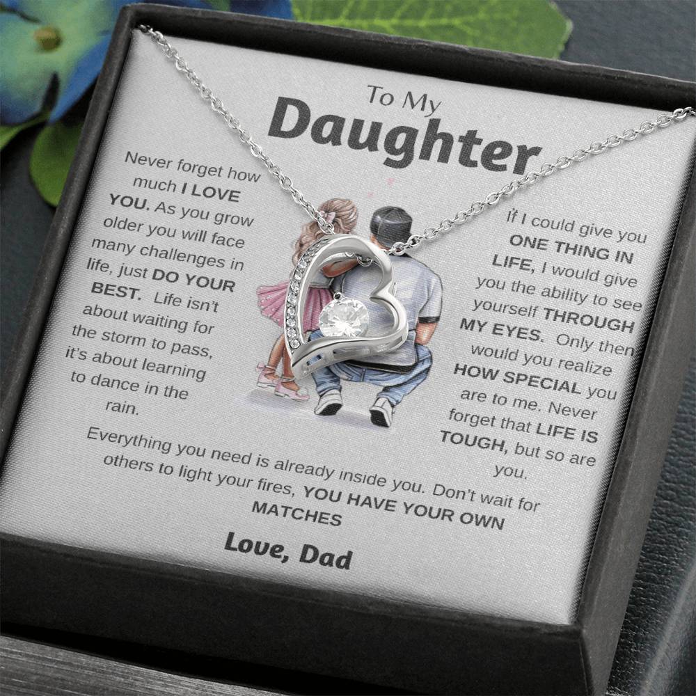 To My Daughter Just Do Your Best Forever Love Necklace Forever Love Necklace