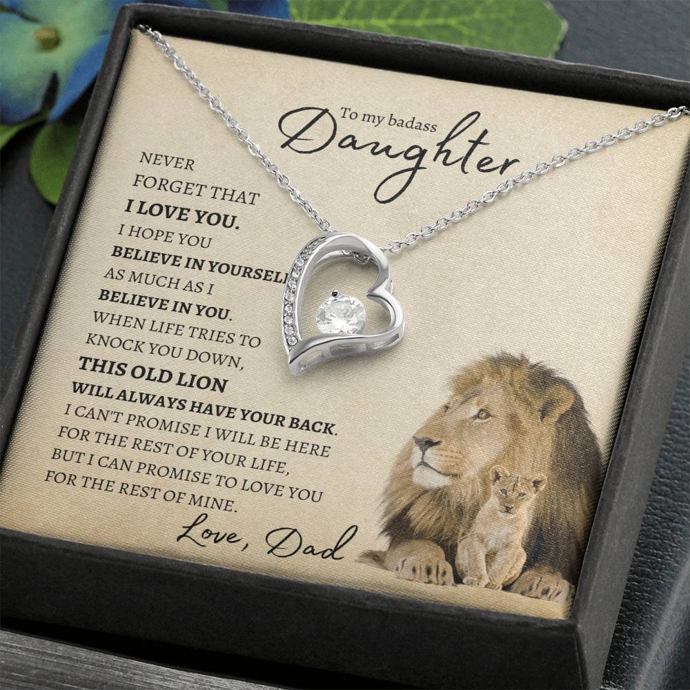 To My Daughter From Dad Forever Love Necklace