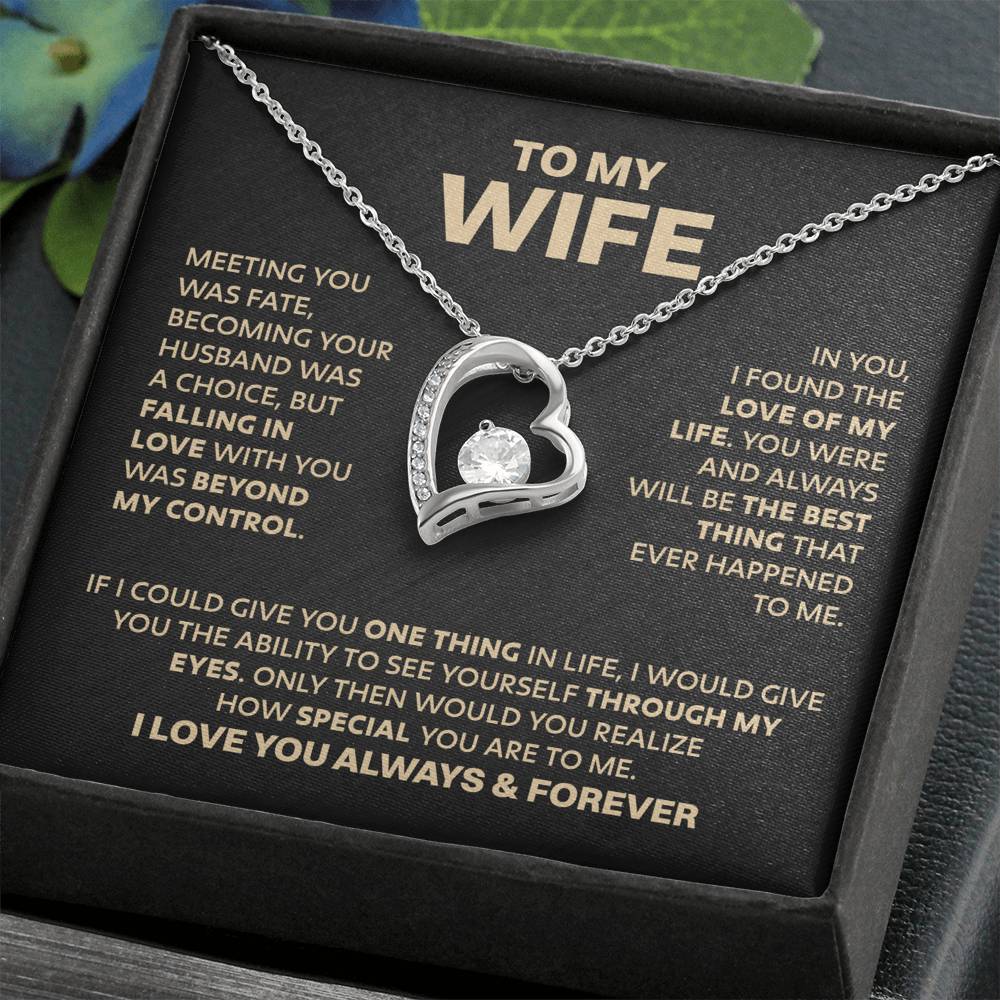 Wife Heart Necklace Meeting You Was Fate Forever Love Necklace