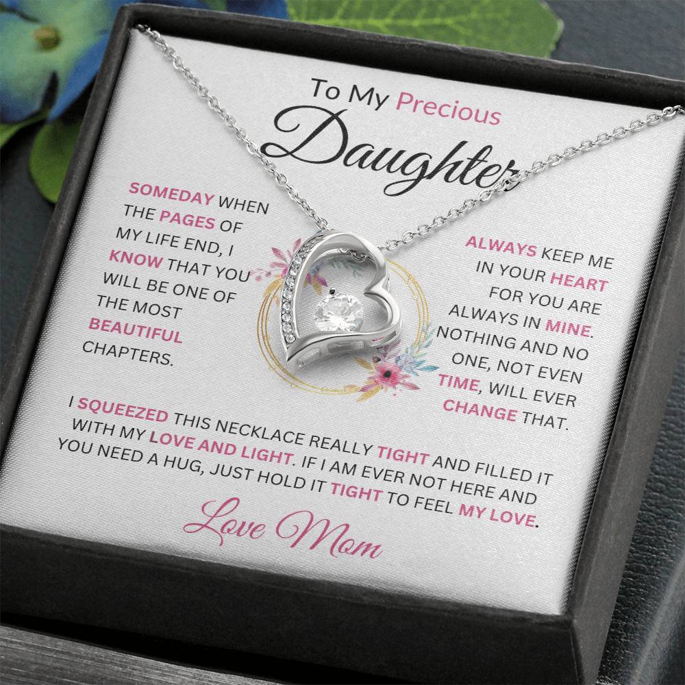 To My Precious Daughter Someday When The Pages Love Mom Necklace Forever Love Necklace