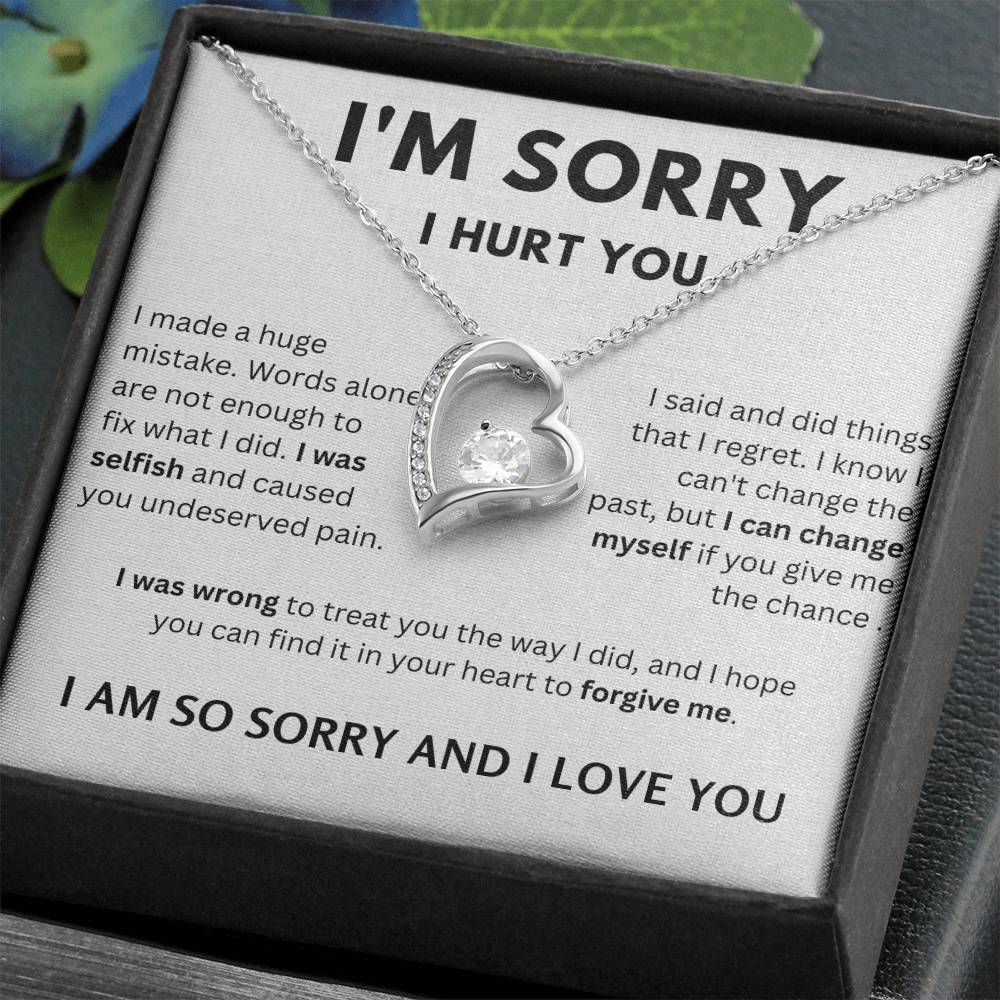I'M Sorry I Hurt You - White Forever Love Necklace