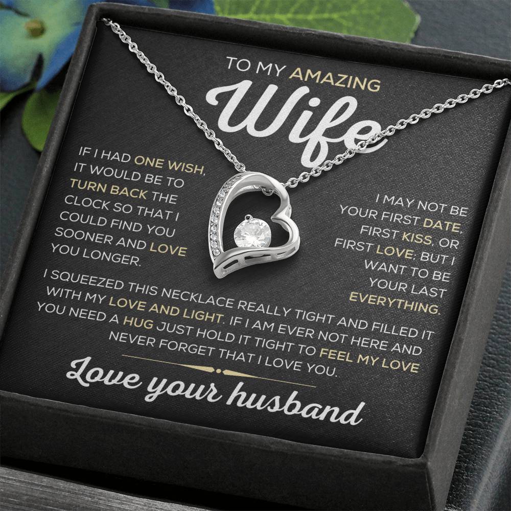 To My Amazing Wife One Wish Forever Love Necklace Forever Love Necklace