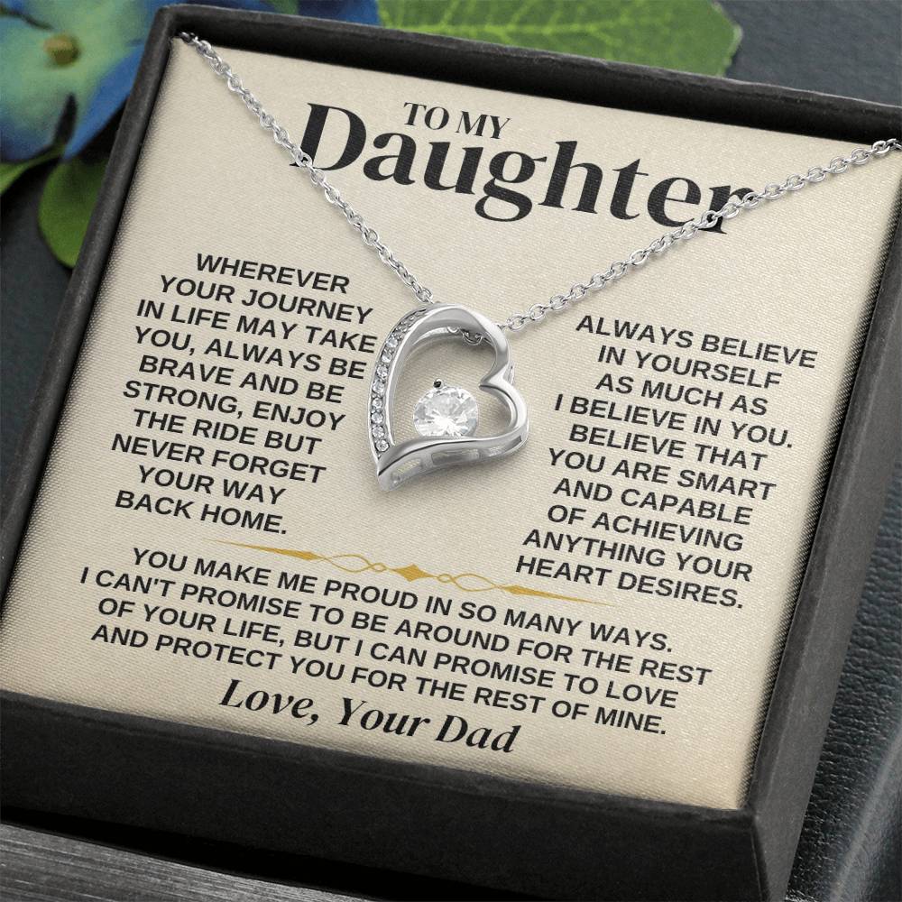 To My Daughter - Love Dad - Necklace Gift Set - Ss318 Forever Love Necklace