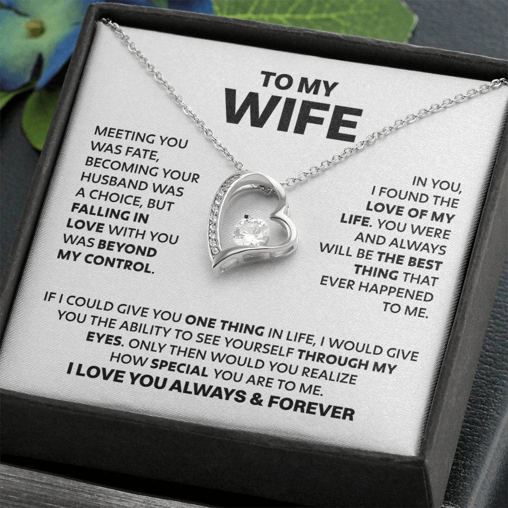 Wife Heart Necklace Meeting You Was Fate Forever Love Necklace
