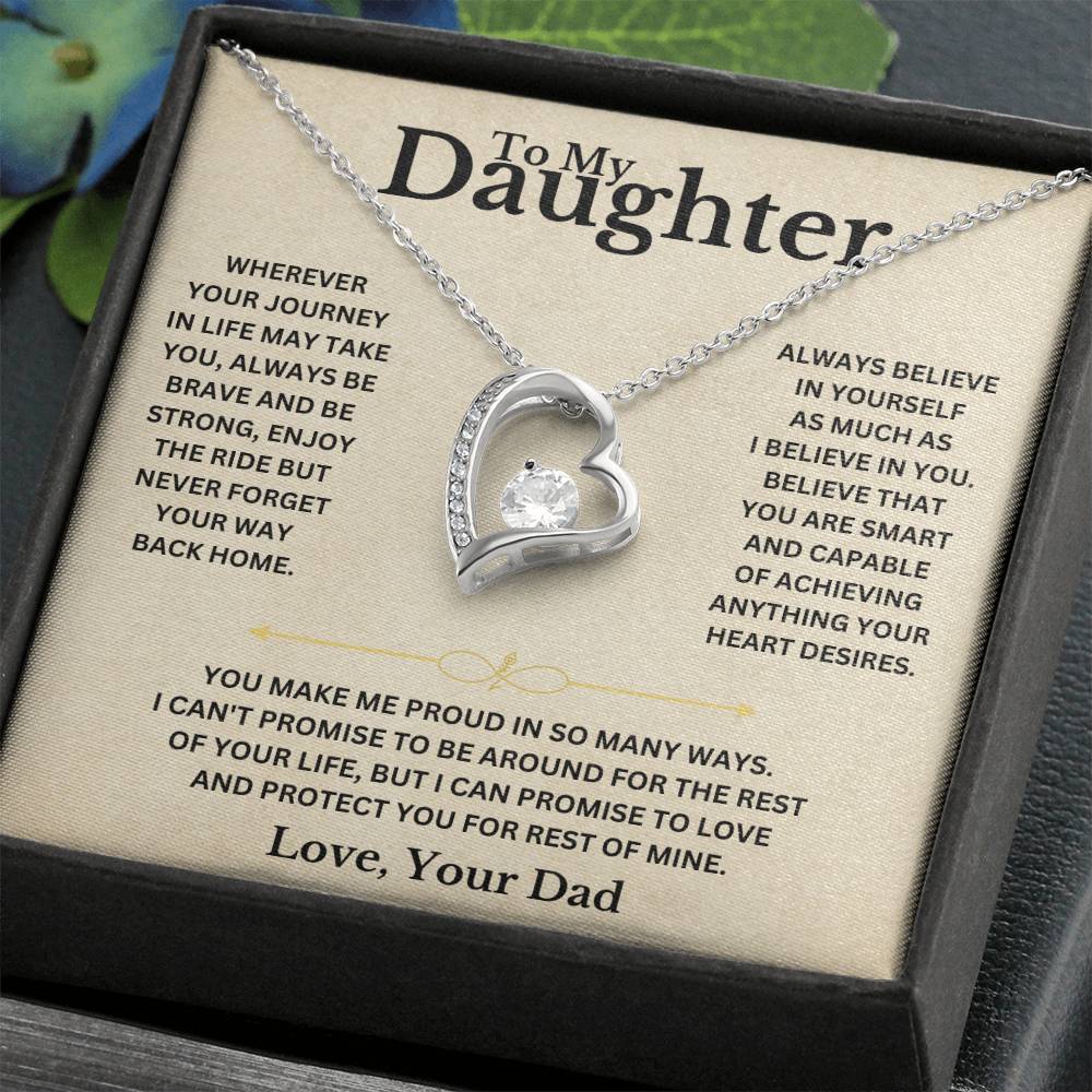 To My Daughter - Love Dad - Necklace Gift Set Forever Love Necklace