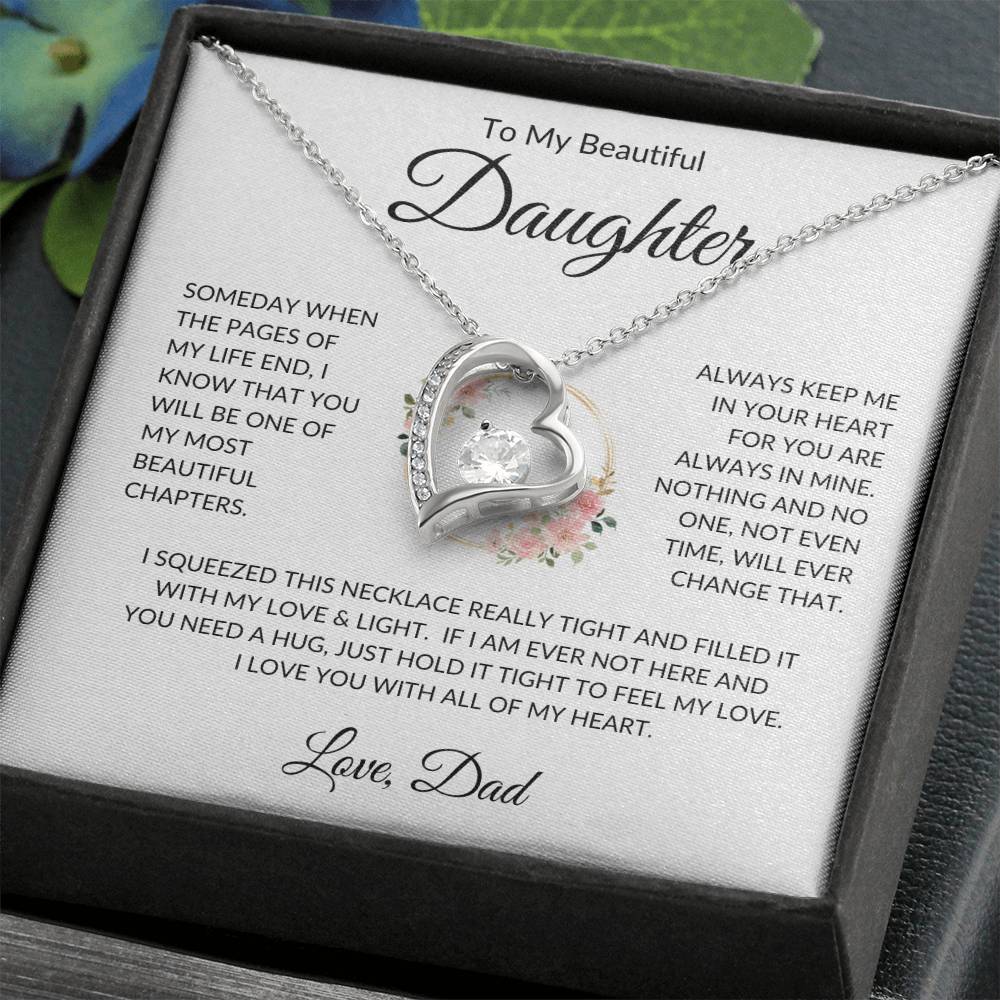 Daughter Love Dad Most Beautiful Chapters Forever Love Necklace Forever Love Necklace