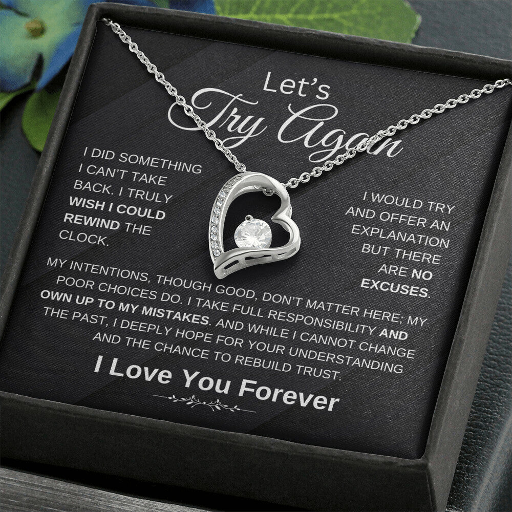 Let'S Try Again Forgive Me Forgifor Ever Love Necklace Wife Soulmate Girlfriend Forever Love Necklace