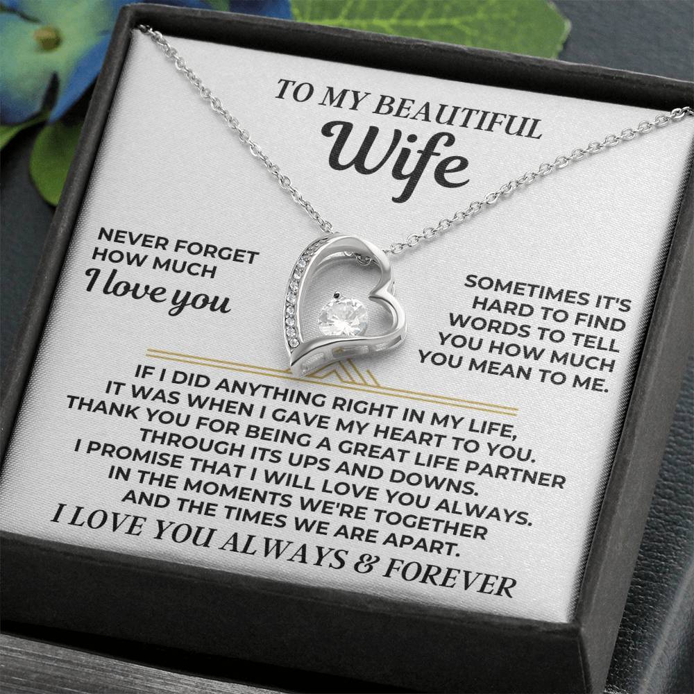 To My Beautiful Wife - Forever Love Gift Set - Ss547 Forever Love Necklace