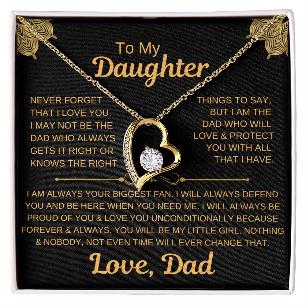 To My Daughter-Forever Love Necklace Forever Love Necklace