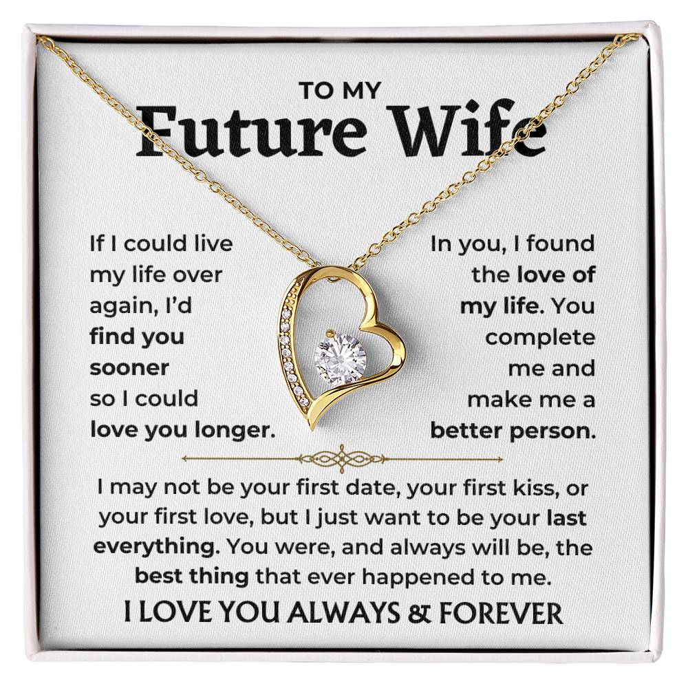 To My Future Wife - You Complete Me Forever Love Necklace Gift Set - Forever Love Necklace