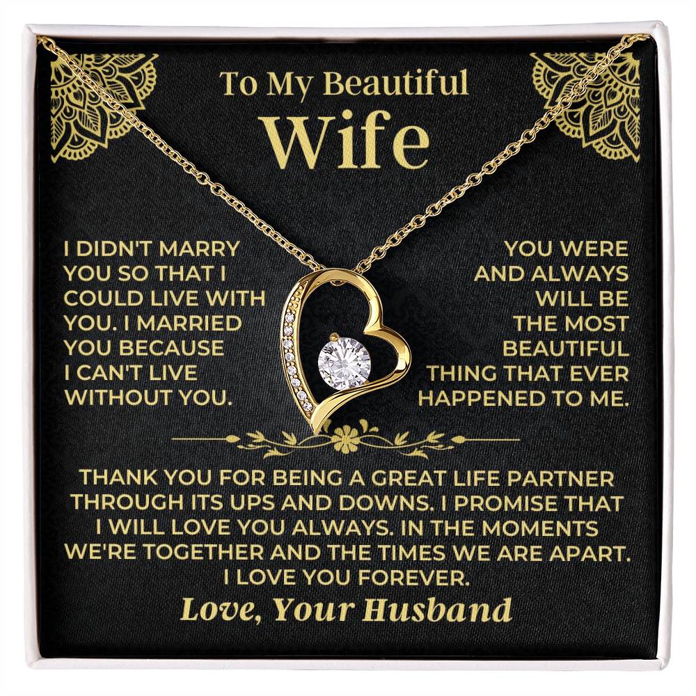 To My Beautiful Wife - Forever Love Gift Set - Ss526 Forever Love Necklace