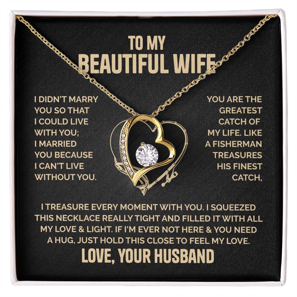 Beautiful Wife Heart Necklace Love Husband Forever Love Necklace