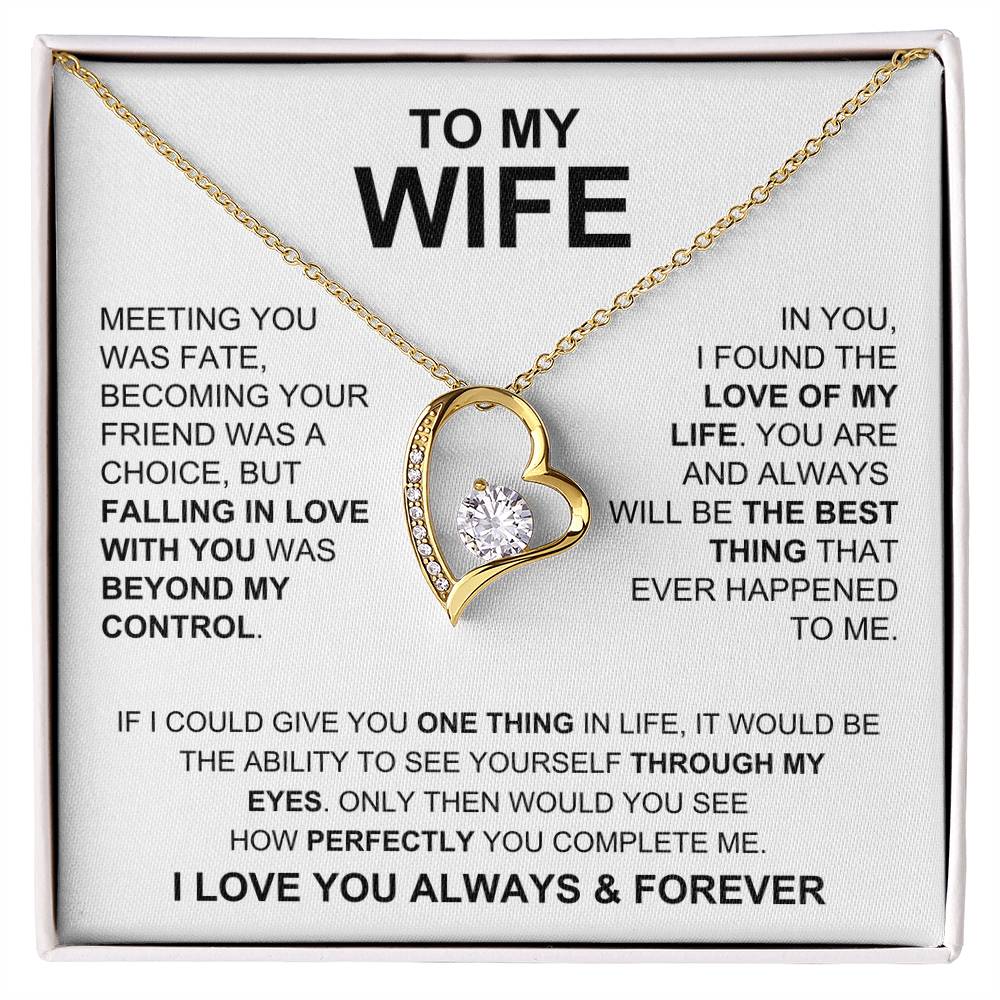 Forever Necklace - To My Wife White Forever Love Necklace