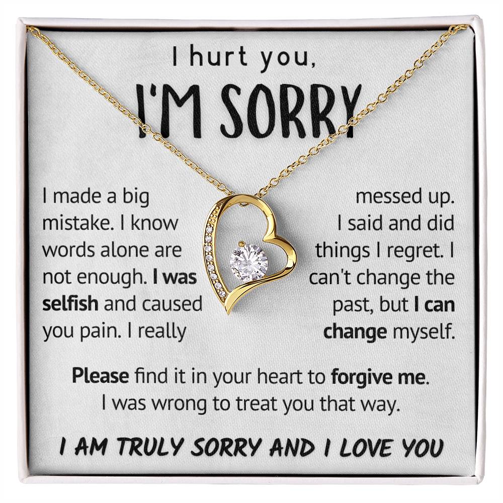 Forgive Me Necklace, Apology Jewelry, Sorry Gift Wife, Sorry Gift Girlfriend, Sorry Gift Friend, Sorry Gift, Sorry Card, Heartfelt Message Forever Love Necklace