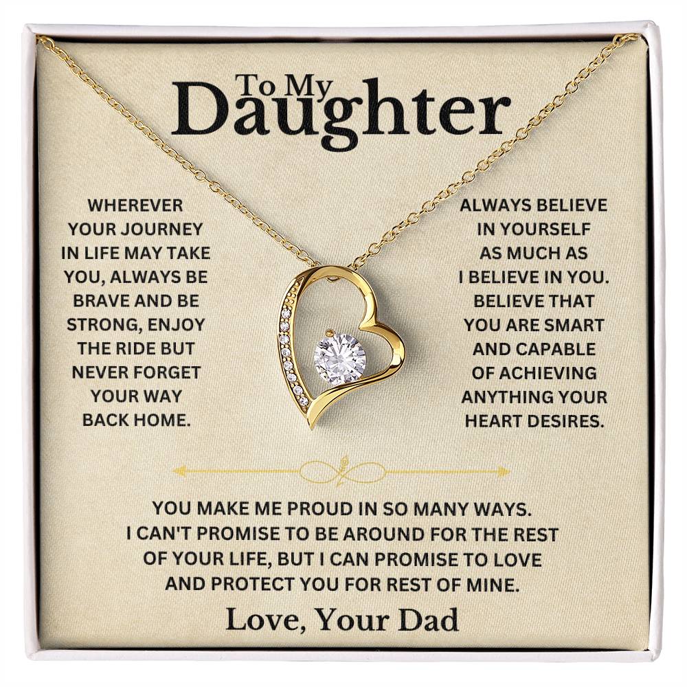 To My Daughter - Love Dad - Necklace Gift Set Forever Love Necklace