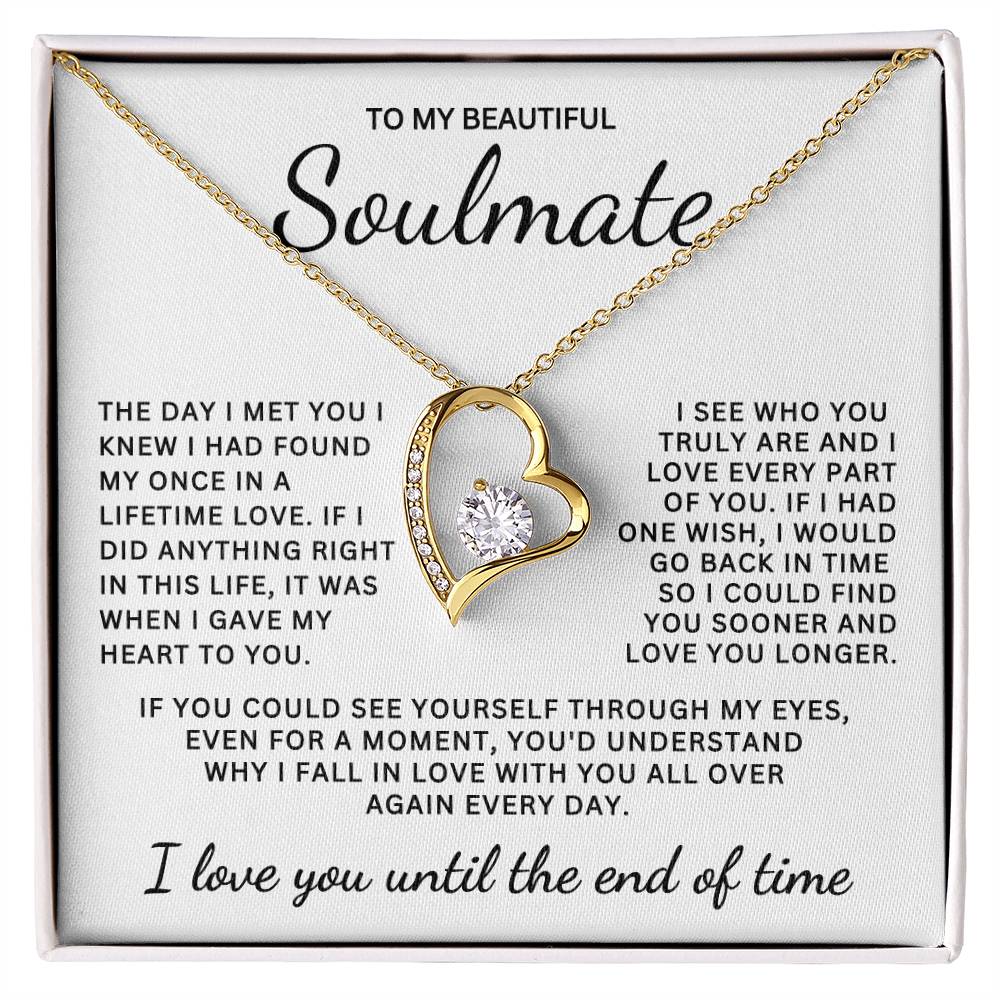 Gift For Soulmate Once In A Lifetime Love Forever Love Necklace Forever Love Necklace