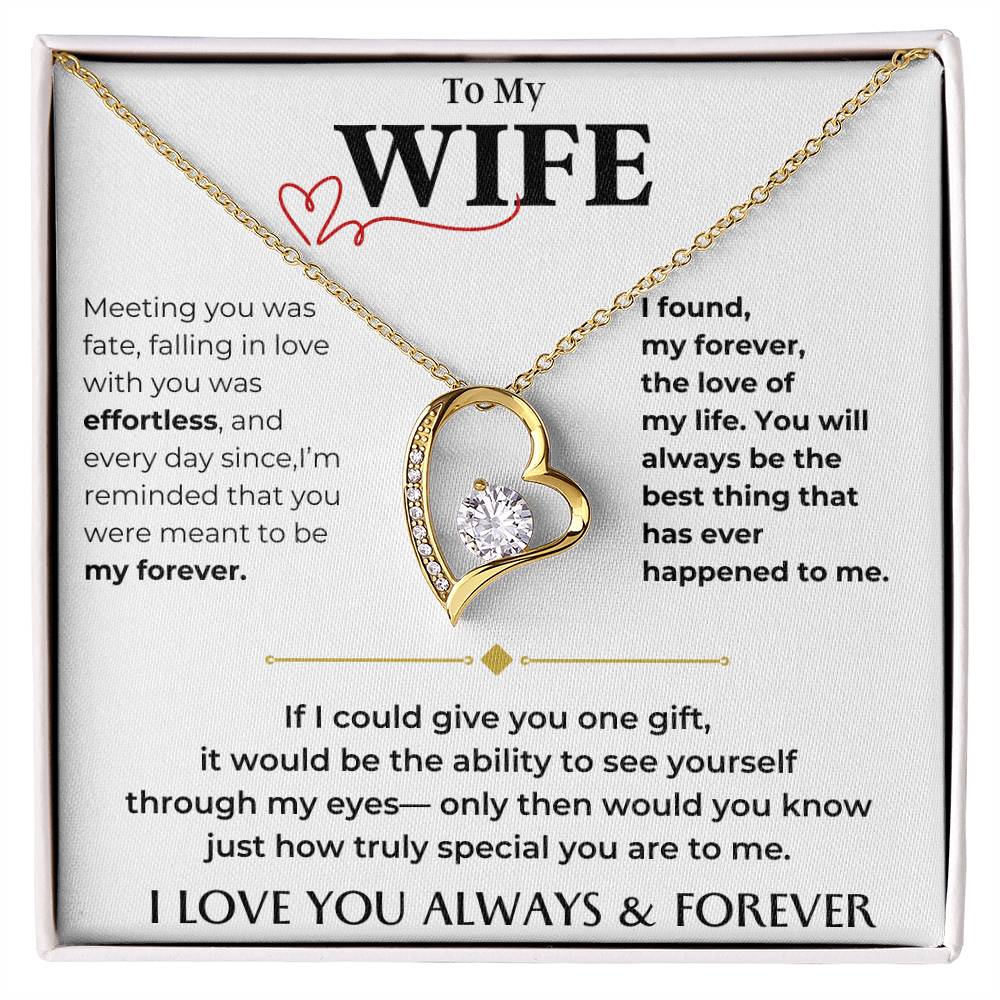 To My Beautiful Wife, I Love You Always & Forever - Forever Love Necklace