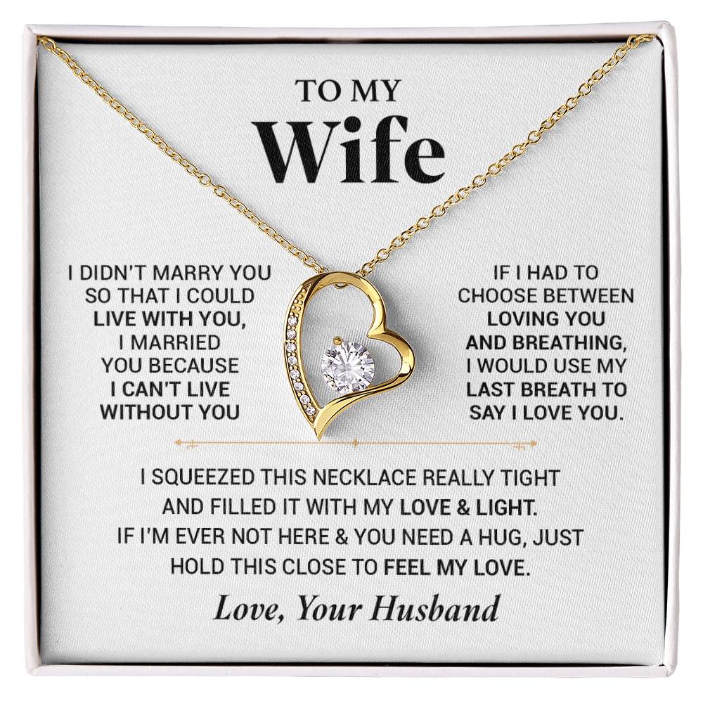 To My Wife Necklace, Christmas Gift For Wife, Christmas Gifts For Her, Wife Gift Forever Love Necklace