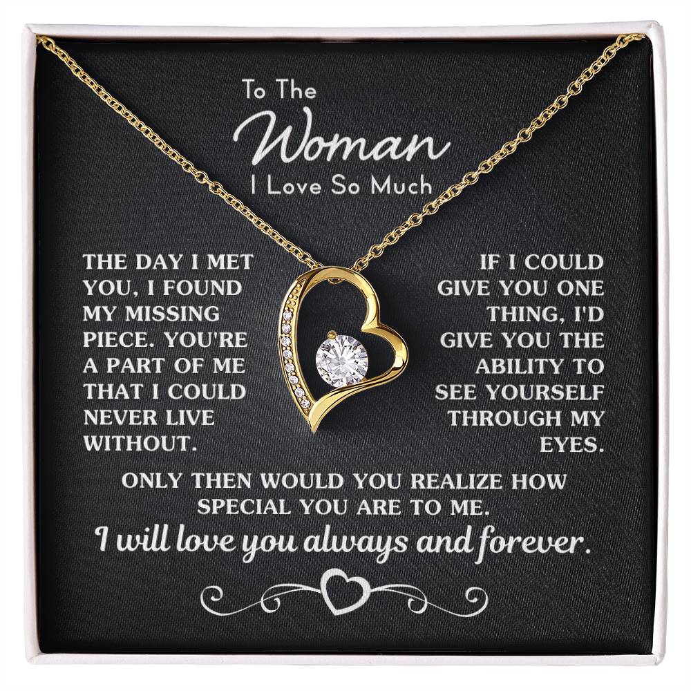 To The Woman I Love My Missing Piece Necklace Forever Love Necklace