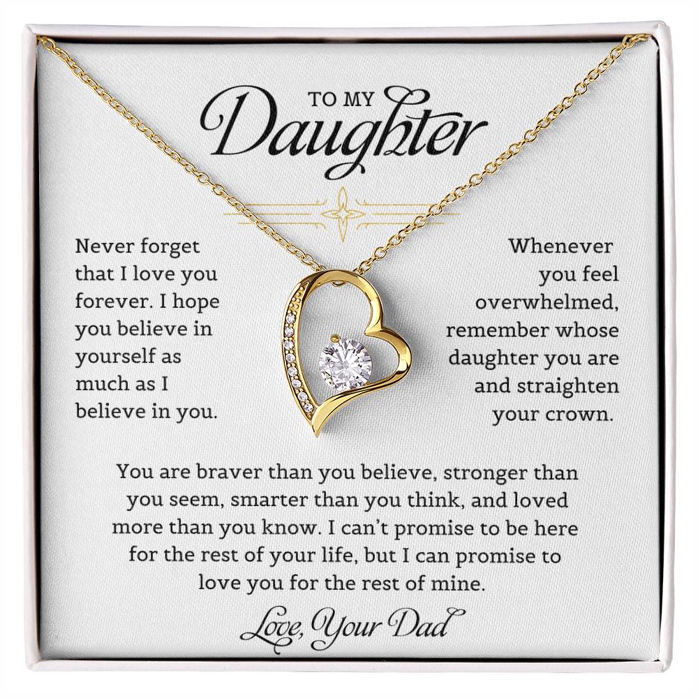 To My Daughter Never Forget That I Love You - Forever Love Necklace Forever Love Necklace