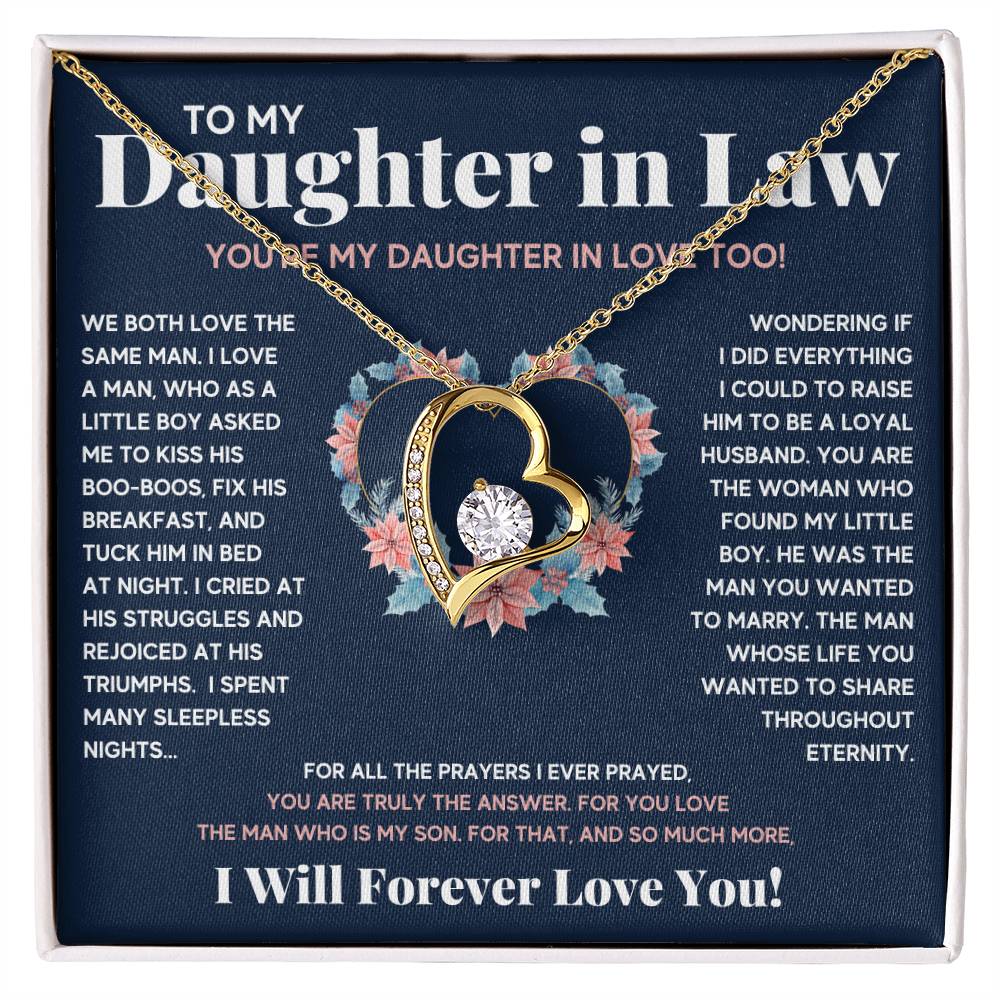 To My Daughter In Love Heart Necklace Gift Set Forever Love Necklace