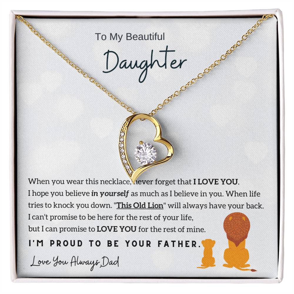 To My Daughter, I'M Proud To Be Your Father Forever Love Necklace