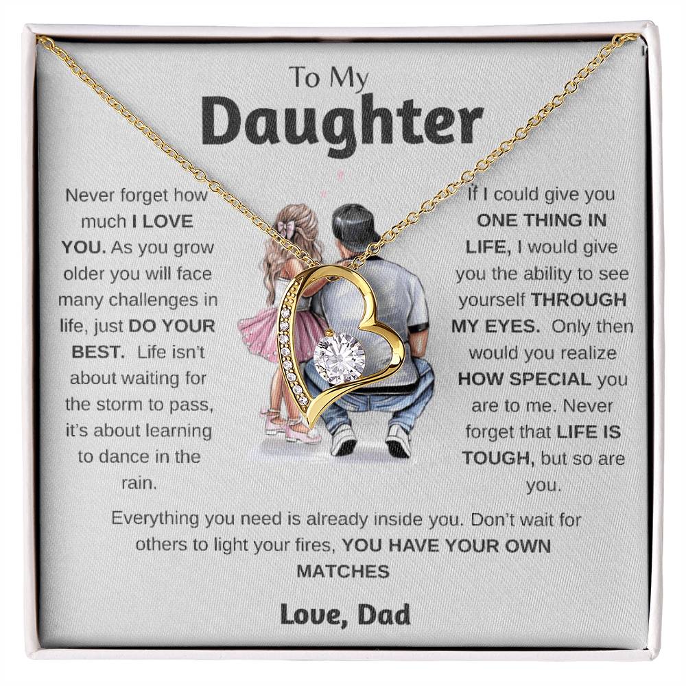 To My Daughter Just Do Your Best Forever Love Necklace Forever Love Necklace
