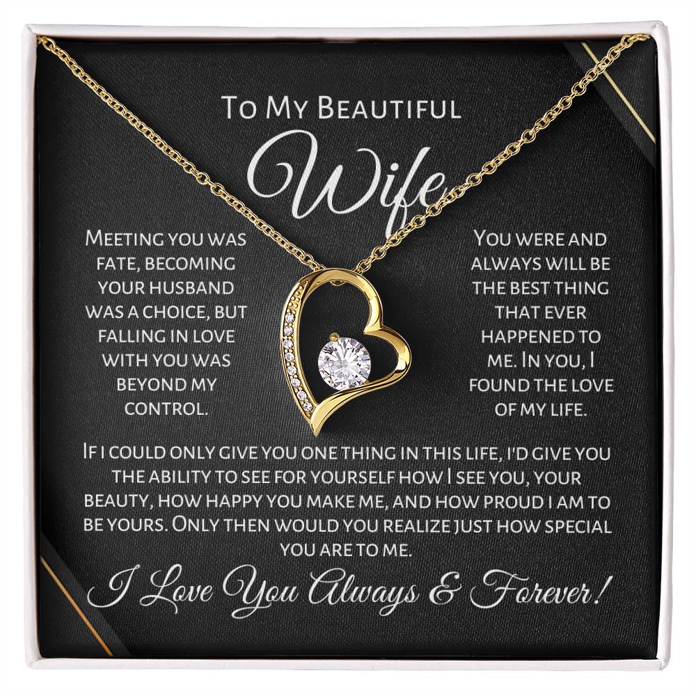 To My Beautiful Wife - One Thing - Forever Love Necklace